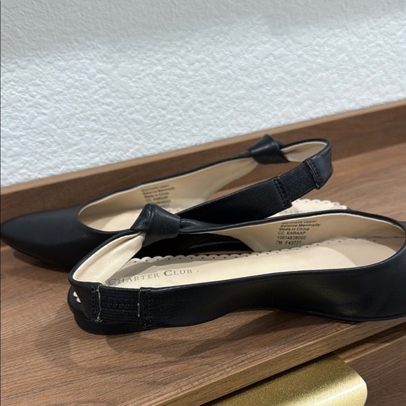 Charter Club Black Flats Minimalist Pointed-Toe Design - Picture 7 of 10